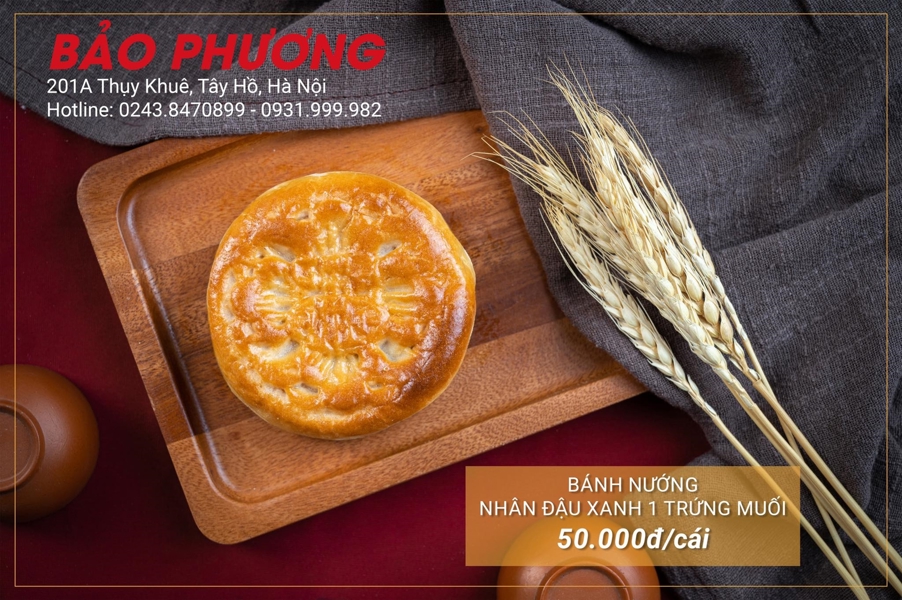 Bánh nướng đậu xanh 1 trứng muối